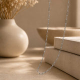 Paperclip chain silver 70 cm