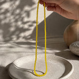 Stone necklace Yellow agat