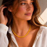 Stone necklace Yellow agat