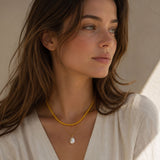 Stone necklace Yellow agat