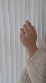 Square ring Swiss blå topas