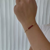 Armring med rød jasper top