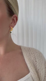 MOON earring with aventurine