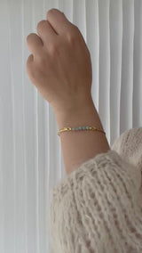 Bangle with Burma Jade and shell charm