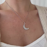 MOON Anhänger groß mit Diamant
