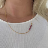 Chain with pink rhodonite