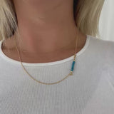 Chain with blue apatite