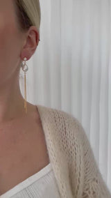 Perle ørering med kæder