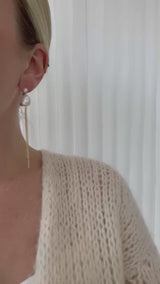 Perle ørering med kæder