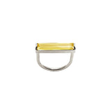 VELA ring in silver with Lemon quartz