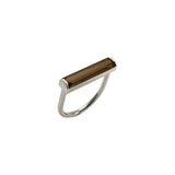 VELA ring in silver with Smoky quartz
