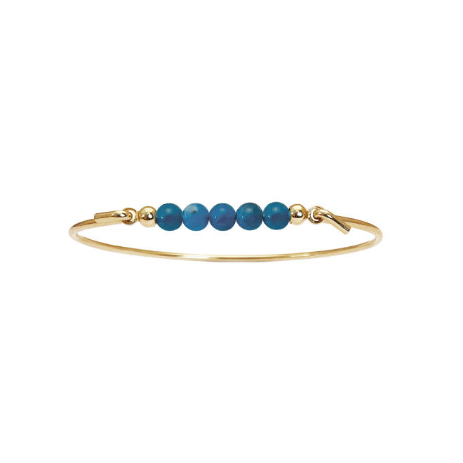 Bangle with blue apatite top