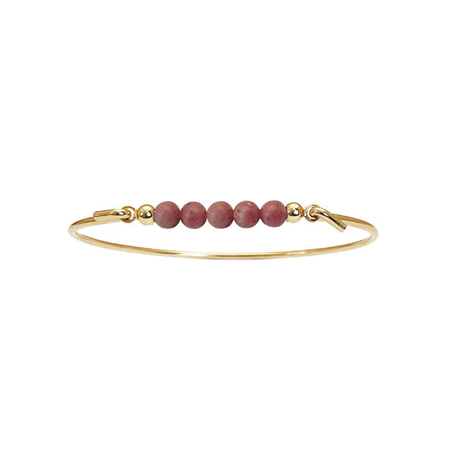 Armring med pink rhodonit top