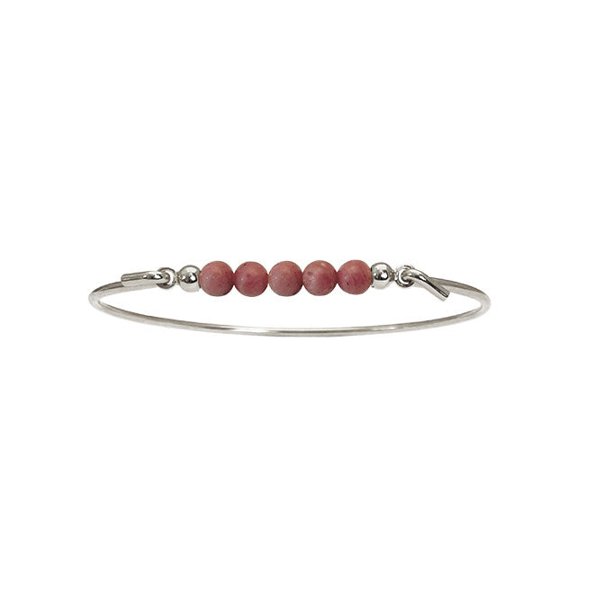 Armring med pink rhodonit top