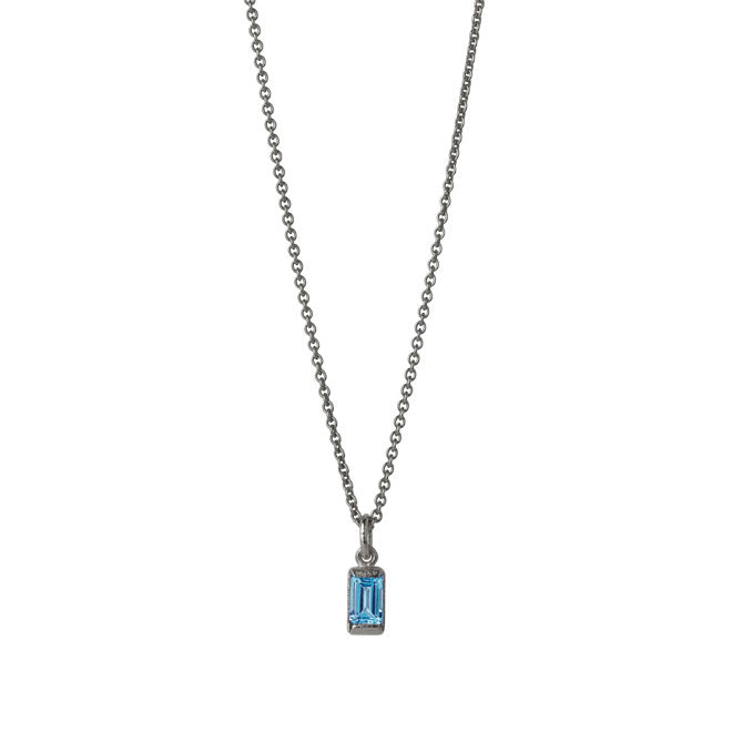 Square pendant Swiss blue Topaz