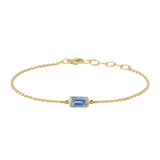 Square bracelet with Swiss blue Topaz