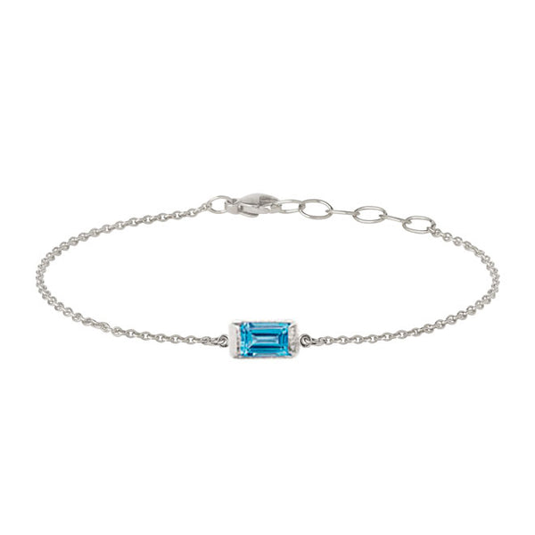 Square bracelet with Swiss blue Topaz