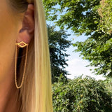 Rhombus earring with chains