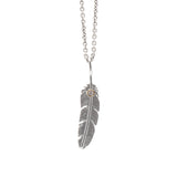 Feather small pendant with diamond