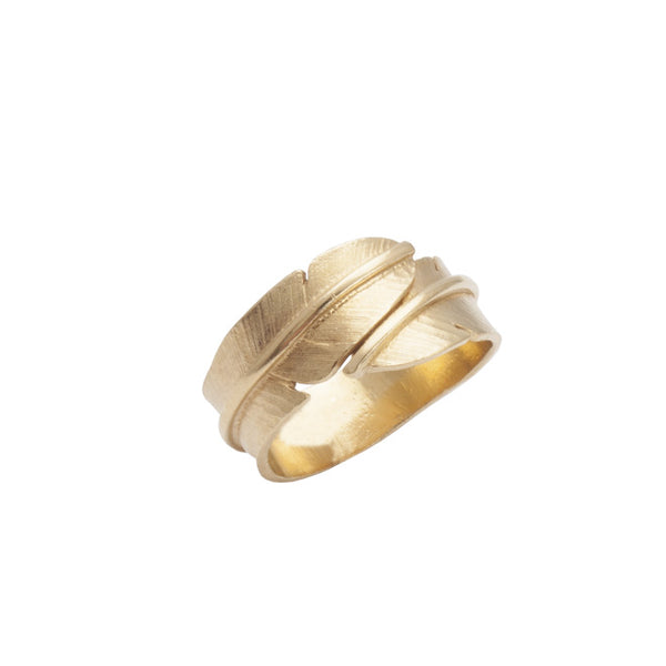 Feather ring small 14K Gold