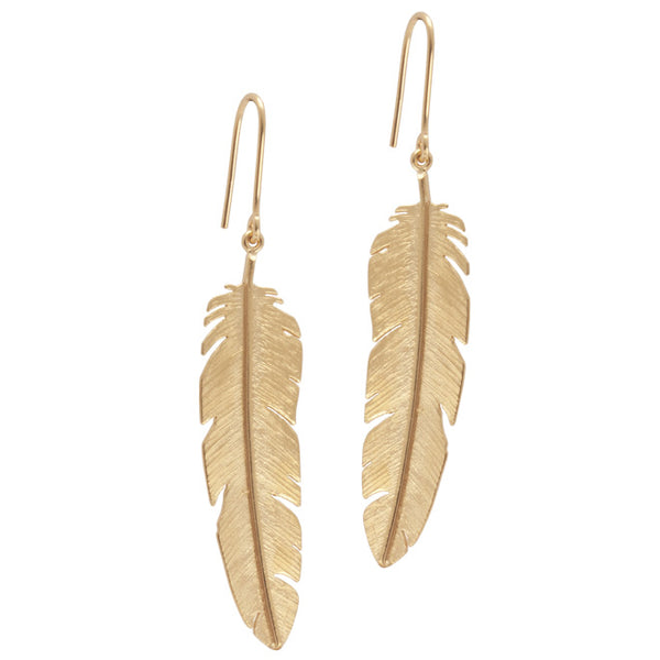 Feather earhook with large feather