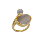 KOLO Ring with Grey Moonstone and Angelite