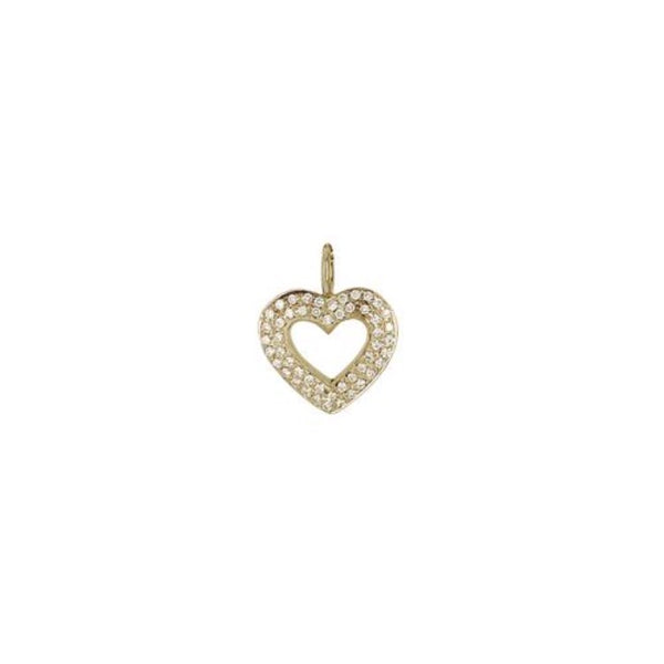 Heart pendant in 18K gold with diamonds