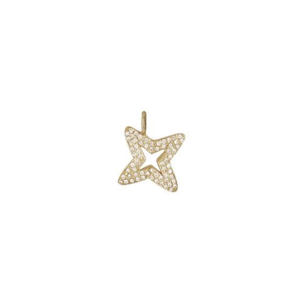 Star pendant in 18K gold with diamonds