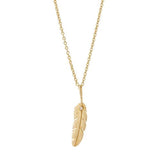 Feather pendant with diamond 14K Gold