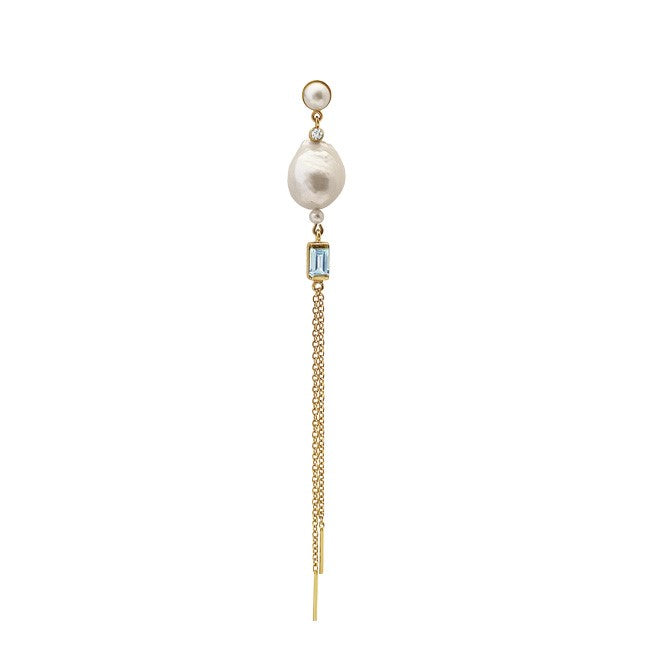 Pearl earring with stone