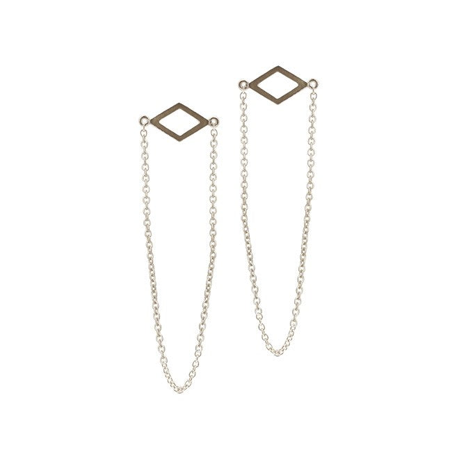 Rhombus earring with chains